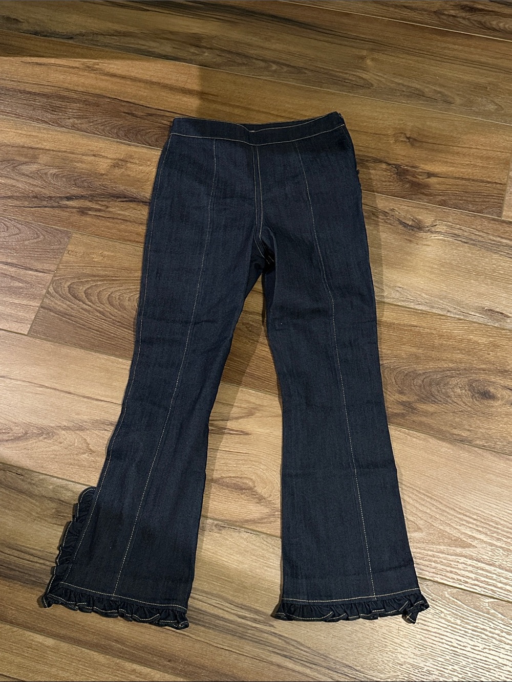 Cinq A Sept ruffled dark jeans
